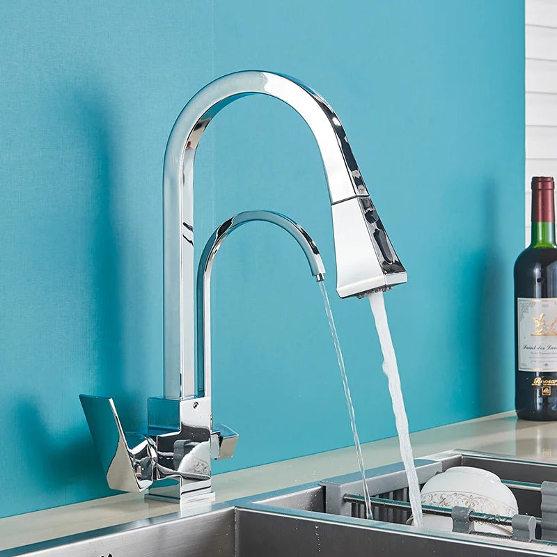 Decorbites™ Zweihand-Wasserfilter-Küchenarmatur Deckenmontiert 360° Drehbarer Mischbatterie