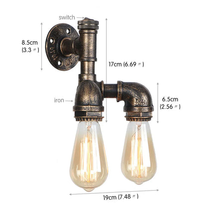 Decorbites™ Industrielle Wasserrohr-Wandlampen | Vintage-Stil Eisenrohr-Lampe