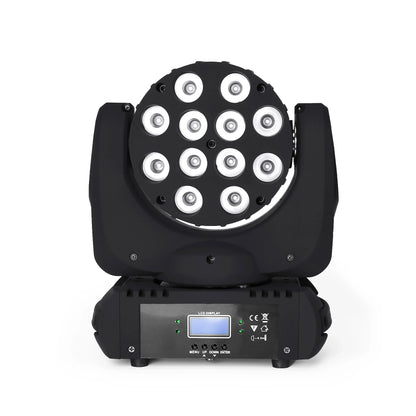 Decorbites™ LED Wash Moving Head Light RGBW 4in1 Quad 12x12W Bühne DJ DMX 9/16 Kanäle