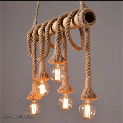 Decorbites™ Bambus-Hängeleuchten: Vintage-Loft-Beleuchtung für Küche, Café, Bar.