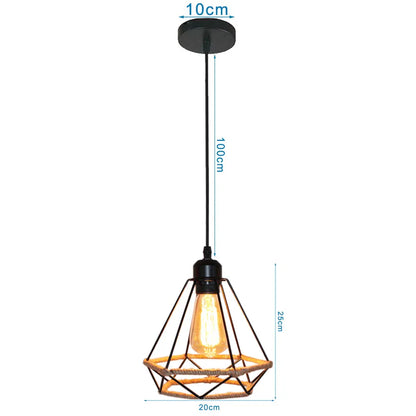 DecorBites™ Diamond Cage Iron Pendant Light for Living Dining Bedroom