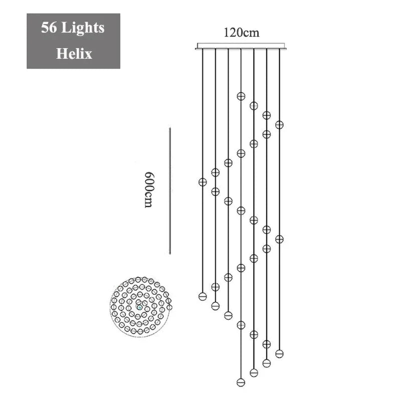 Decorbites™ Kristall-LED-Kronleuchter: Moderne Luxus-Pendantleuchten für Treppenhaus, Schlafzimmer und Wohnzimmer