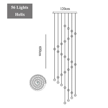 Decorbites™ Kristall-LED-Kronleuchter: Moderne Luxus-Pendantleuchten für Treppenhaus, Schlafzimmer und Wohnzimmer