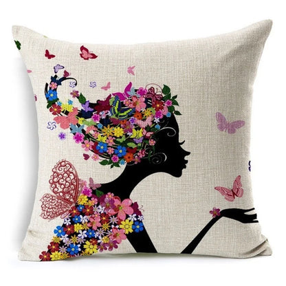 DecorBites™ Green Leaves Decorative Throw Pillowcase 45*45cm for Sofa Home Decor