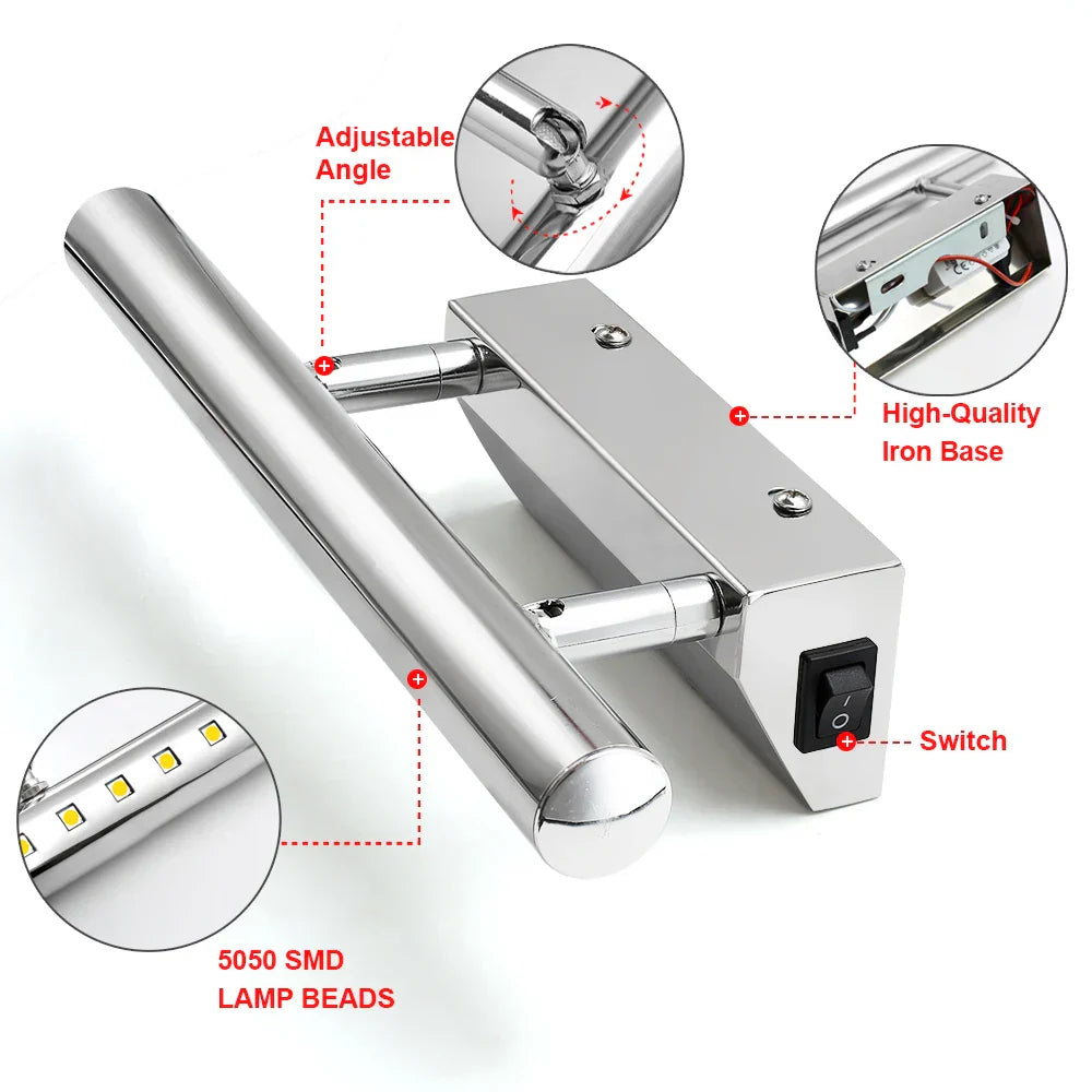 Decorbites™ LED Badezimmer Wandlampe aus Edelstahl Make-up-Spiegel Lampe Armaturen