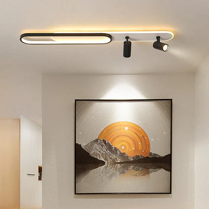 DecorBites™ Acrylic LED Chandelier with Spotlights, Black/Gold, Living Room Bedroom Lighting