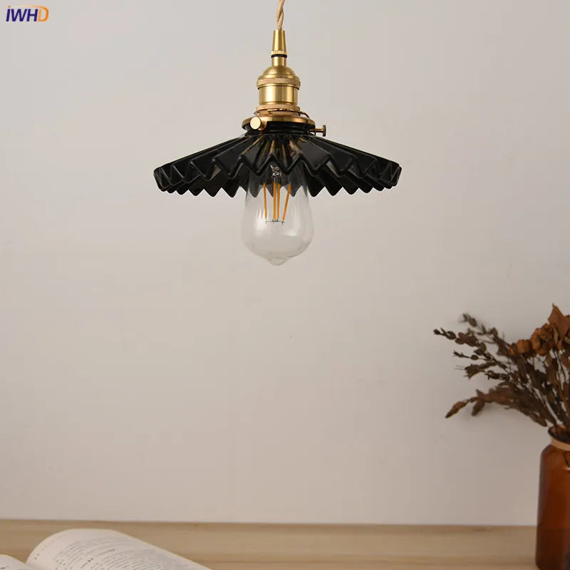 Decorbites™ Japanische Keramik-Hängeleuchte Kupfer Vintage Nordisches Lampenarmatur für Heimdekoration