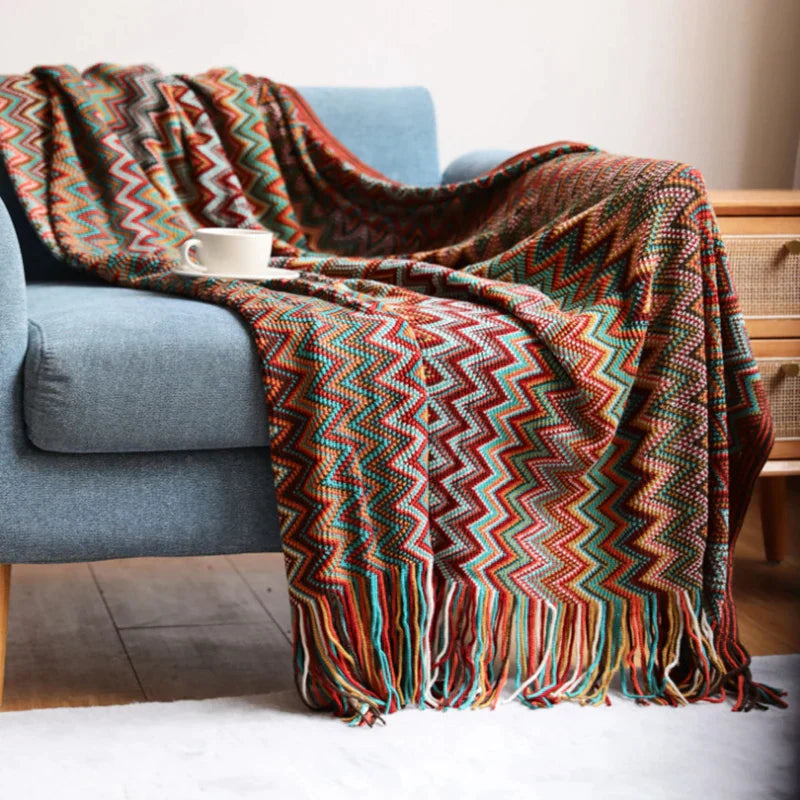 Decorbites™ Geometrische Azteken-Baja-Decke - Boho-Dekor-Sofabezug & Wurfdecke