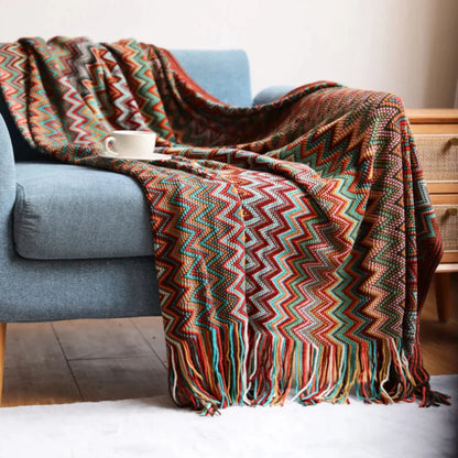 Decorbites™ Geometrische Azteken-Baja-Decke - Boho-Dekor-Sofabezug & Wurfdecke