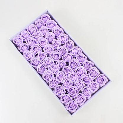 DecorBites™ Bath Flower Set: 50 Artificial Soap Flowers for Home Decor, Weddings, DIY Crafts