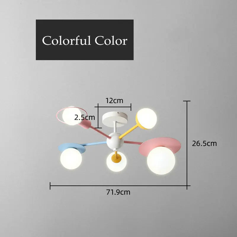 Decorbites™ Kinder Nordisches Glas-Lüster LED-Deckenleuchte - Blau Rosa Cartoon-Thema