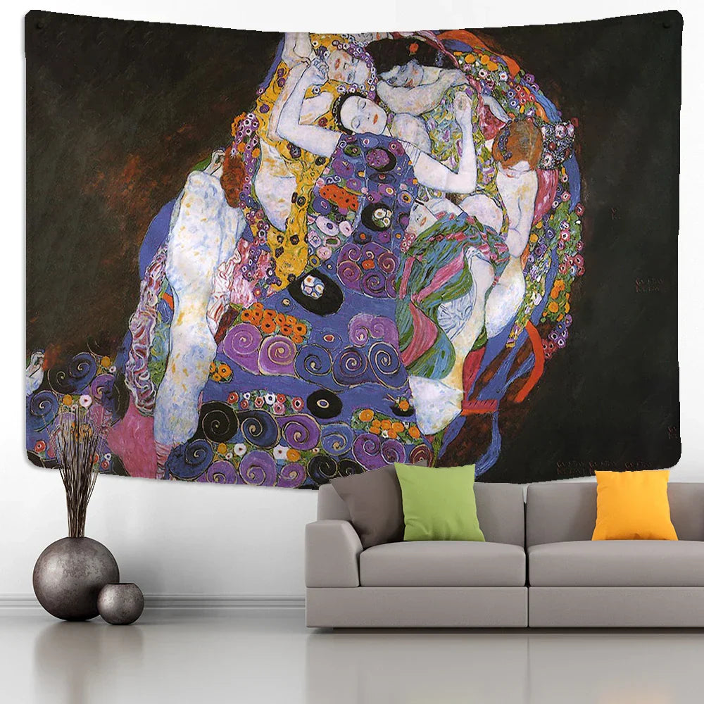 Decorbites™ Goldener Kuss Ölgemälde-Teppich Wandbehänge Kunstdecke