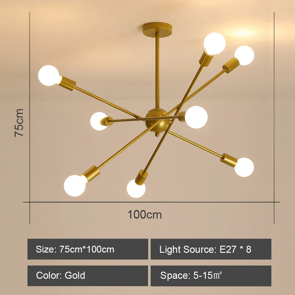 Decorbites™ LED-Deckenleuchter: Modernes & Industrielles Sputnik-Design für Wohnzimmer & Schlafzimmer