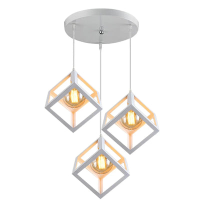Decorbites™ Geometrische Würfel-Pendantleuchten-Trio mit Metall-Schirmen Quadratische Deckenlampen