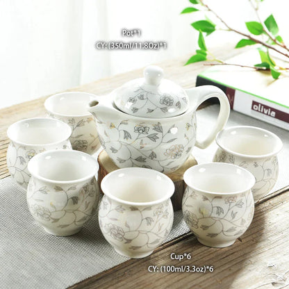Decorbites™ Drachen-Teekanne-Teeset, Porzellan-Kung-Fu-Teegerät für Pu-Erh-Oolong-Zeremonie