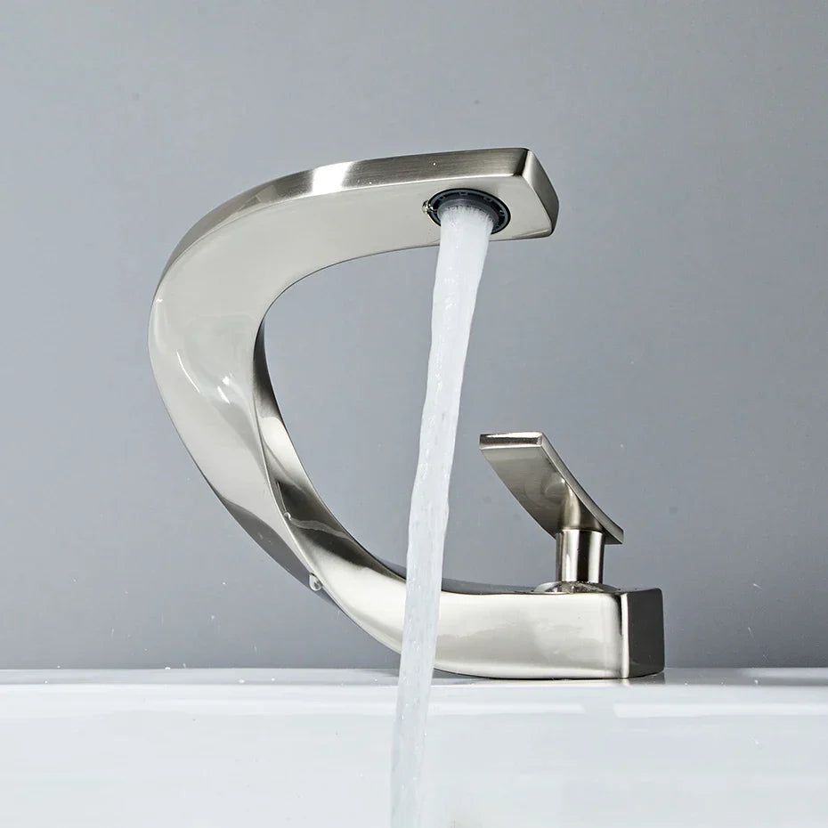 DecorBites™ Basin Faucet Modern Brass Mixer Tap for Elegant Bathroom, Single Handle