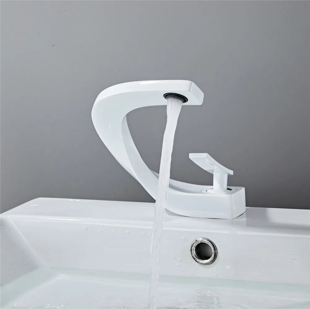 Gold White Basin Faucet