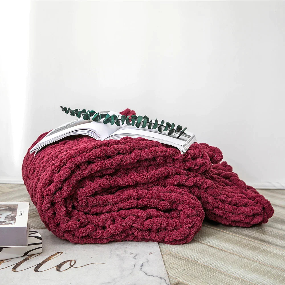 Decorbites™ Kuschelige Chenille-Grobstrickdecke - Weiche dekorative Überdecke für Bett, Sofa, Wohnzimmer - Sommerquilt- oder Teppichalternative
