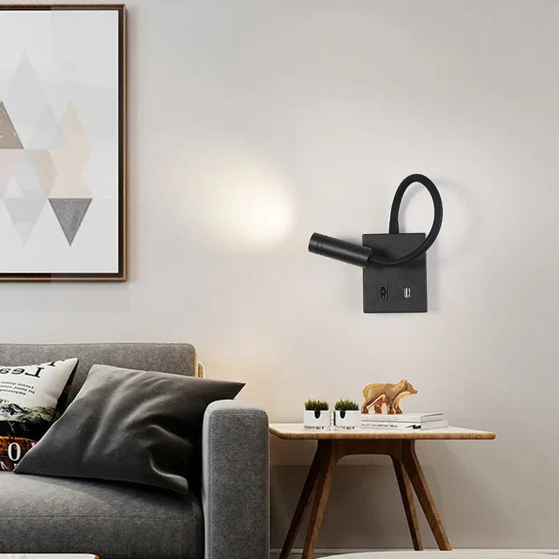 Decorbites™ LED-Nachttisch-Wandleuchte mit USB-Anschluss & Schalter – Modernes nordisches Design