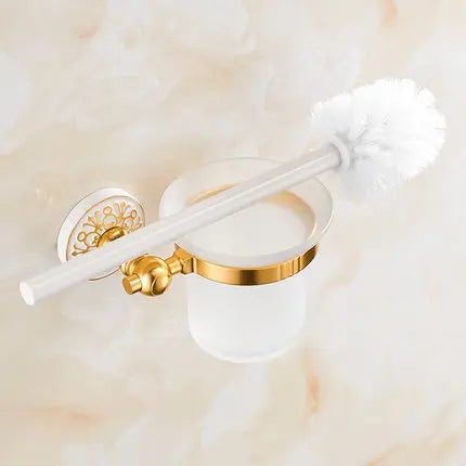 DecorBites™ Bathroom Accessories Set: Shelf, Towel Rack, Paper Holder, Toilet Brush Holder, Towel Hanger, Hooks