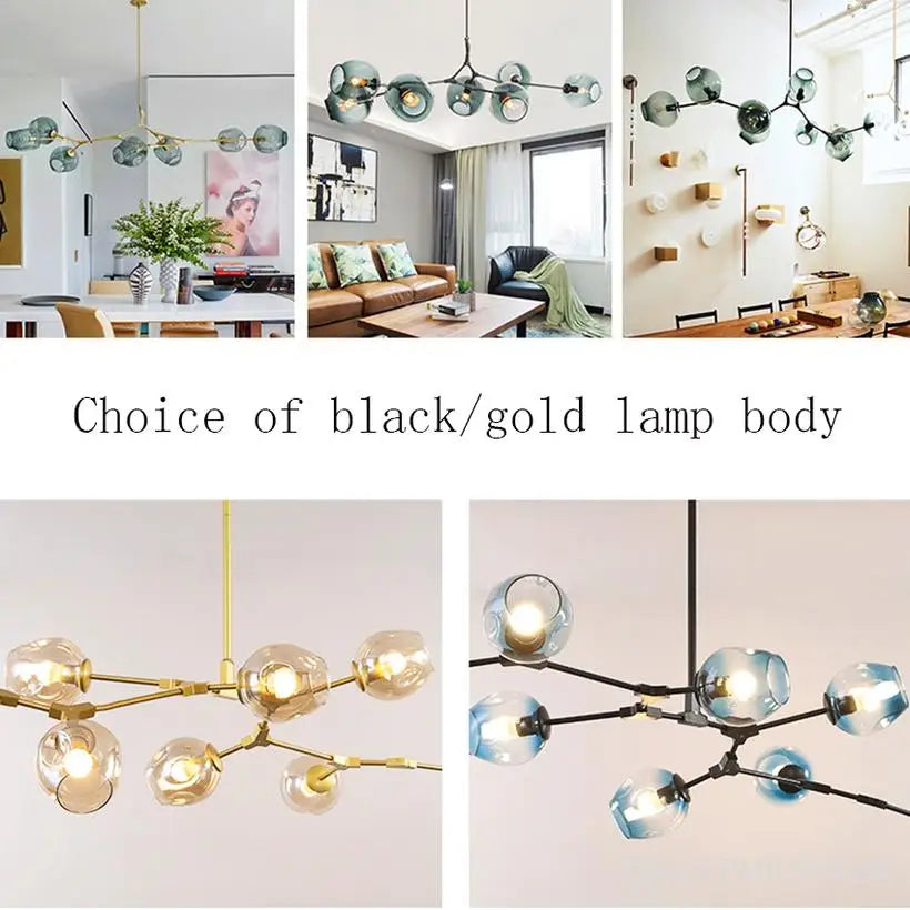 Decorbites™ Glas Schwarz/Gold Anhänger LED-Lichter für Wohnzimmer Schlafzimmer - Hängelampe