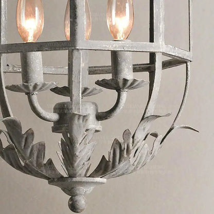 Decorbites™ Graue Metallkäfig-Laternen-Kronleuchter - Vintage Hängelampe