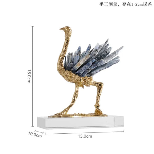 Copper Crystal Crane Decor