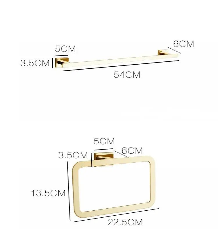 Decorbites™ Gold-Handtuch-Ranger: Messing-Wandmontiertes Badezimmer-Accessoire-Regal