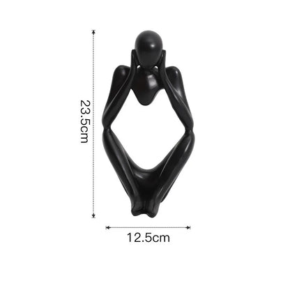 Decorbites™ Abstrakte Denkerin Frau-Figur Harz-Skulptur Modernes Kunst-Dekor Handwerksornament