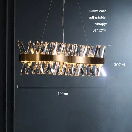 Gold Crystal Dining Chandelier Radiant 120cm