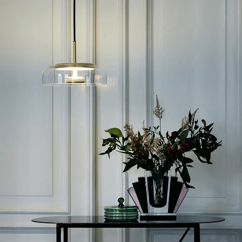 DecorBites™ Circular Glass Lampshade Floor Lamp for Living Room Office LED Lights