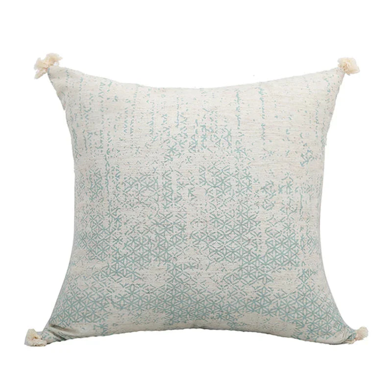 Decorbites™ Grünes Fransen-Kissenbezug 45x45cm/30x50cm aus Baumwolle und Leinen für die Heimdekoration