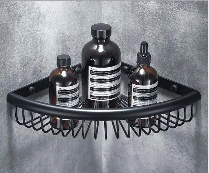 Gold Black Corner Shelf