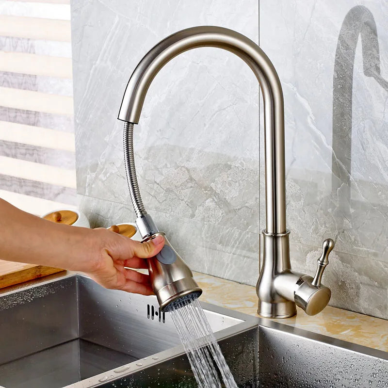 Gold Brass Rotatable Mixer Kitchen Faucet