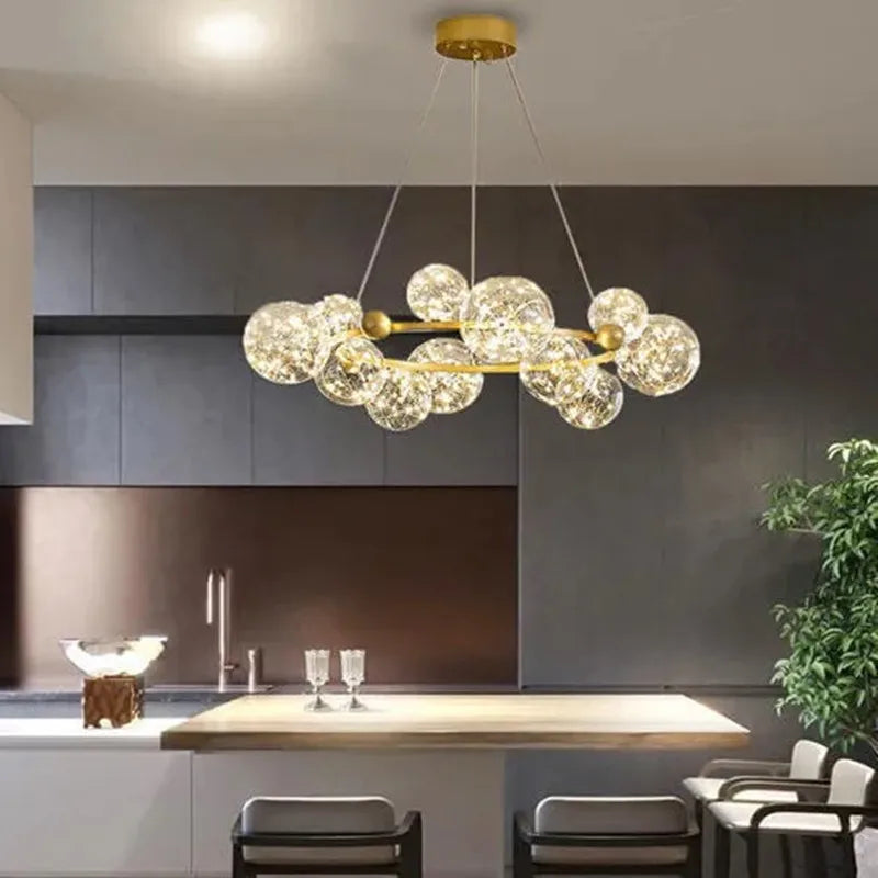 Decorbites™ Glas-Blase-LED-Kronleuchter: Nordisches Kunststern-Helles Innenbeleuchtung für Romantische Atmosphäre