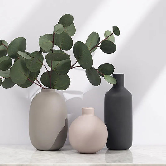 DecorBites™ Geometric Ceramic Vase: Abstract Hydroponics Flower Arrangement Home Decor