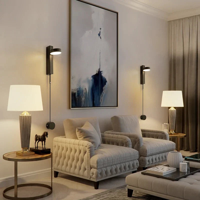 DecorBites™ Gold LED Wall Lamp with Dimming Switch - Creative Design for Bedroom and Hallway