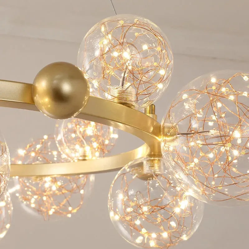Decorbites™ Glas-Blase-LED-Kronleuchter: Nordisches Kunststern-Helles Innenbeleuchtung für Romantische Atmosphäre