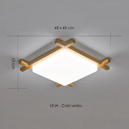 Decorbites™ Japanische Holz-Deckenleuchte Tatami-Lampe Einbauleuchte Wohnzimmer Schlafzimmer Quadratisch