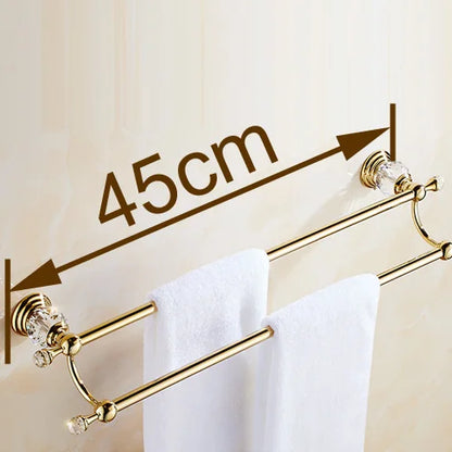 Decorbites™ Kristallgold Doppeltuchhalter für das Badezimmer, 60 cm Länge