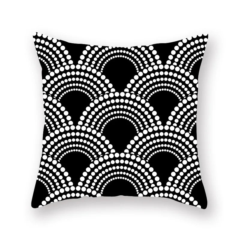 Decorbites™ Schwarzes Geometrisches Kissenbezug | Dekorative Sofakissenbezüge | Wohnzimmer-Wurf-Heimdekoration