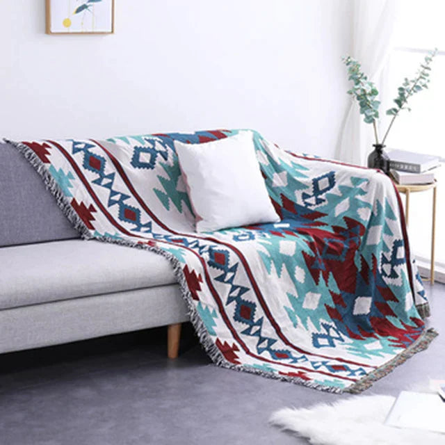 Decorbites™ Geometrische Fransen-Sofabezug - Boho-Stil Decke Staubschutz