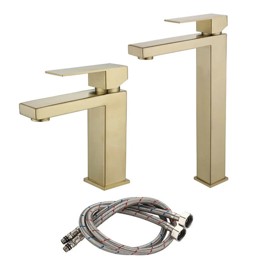 Decorbites™ Gold Edelstahl Beckenarmatur Aufsatz heißes und kaltes Wasser Mischer