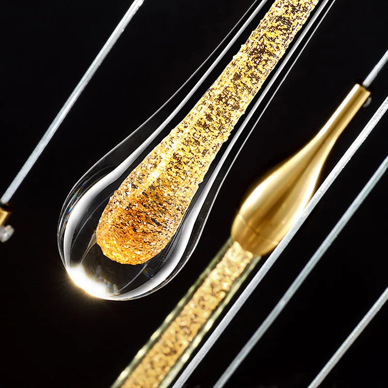 Gold Crystal Art Deco Pendant Light For Kitchen