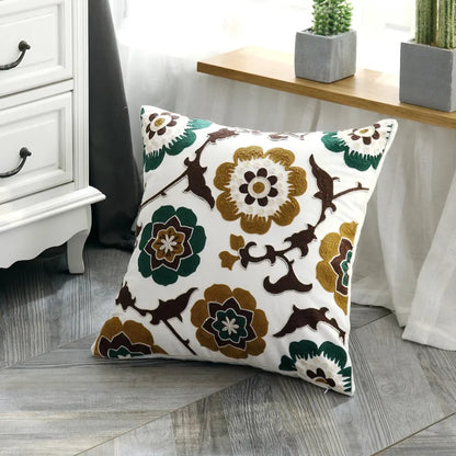 DecorBites™ Ethnic Style Canvas Embroidery Pillow Cover 45x45cm