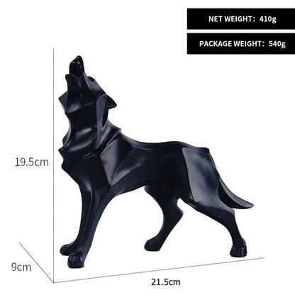 DecorBites™ Geometric Wolf Statue Resin Abstract Animal Figurine Home Office Decor Sculpture