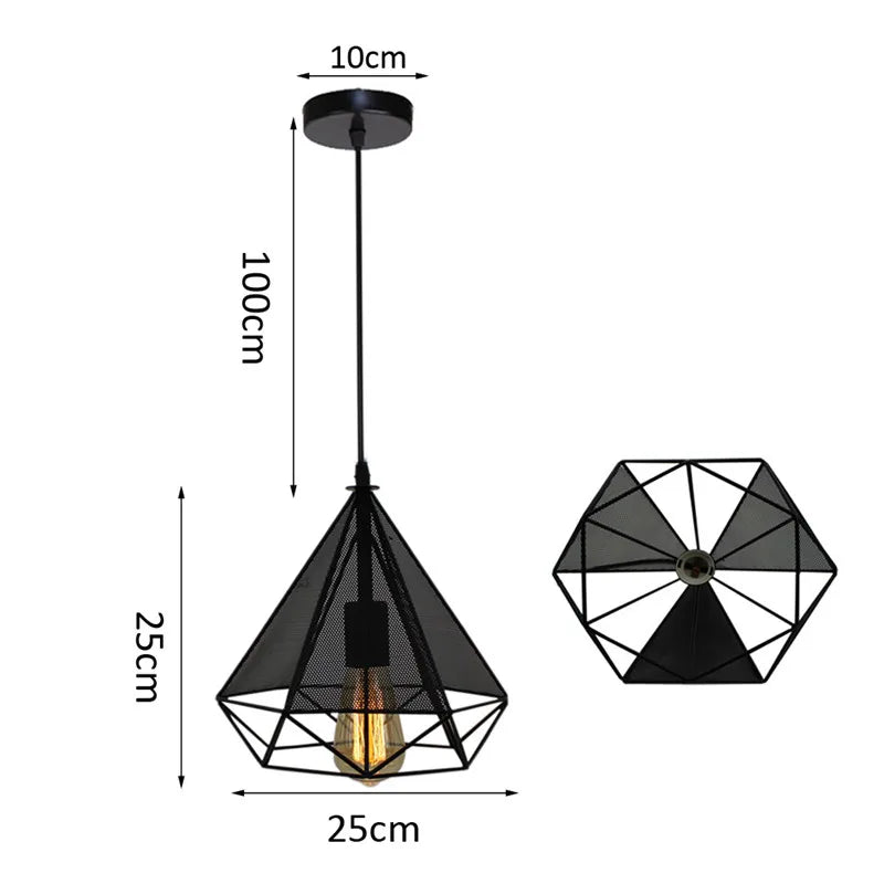 Decorbites™ Industrielles Nordisches Käfig-Pendant-Licht, Schwarzes Eisen Retro-Loft-Hängeleuchte