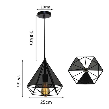 Decorbites™ Industrielles Nordisches Käfig-Pendant-Licht, Schwarzes Eisen Retro-Loft-Hängeleuchte