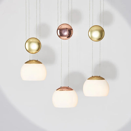 Decorbites™ JOJO Moderne LED-Glas-Hängeleuchte, höhenverstellbar, goldene Nachttischlampe