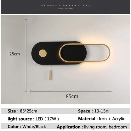 Decorbites™ LED-Wandleuchte Nordisches Design Modernes Wohnzimmer Schlafzimmer 17W Schwarz Weiß